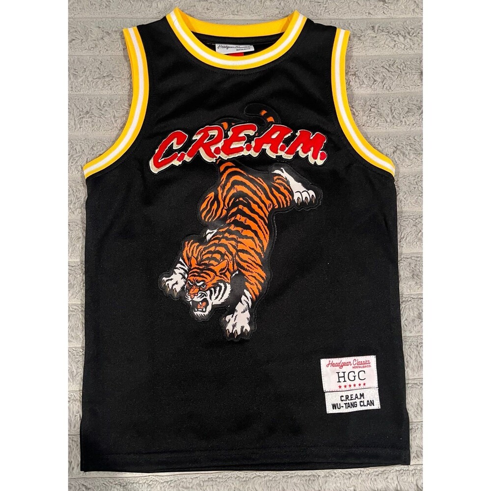 Headgear Classics Wu-Tang Clan C.R.E.A.M. Tiger Basketball Jersey Youth S NWT